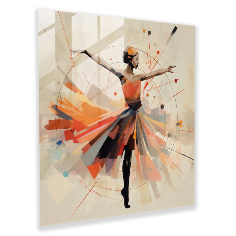 Abstract Ballerina Glass Print - Ballerina, Ballerina, Glass Wall Art, Contemporary Illustration