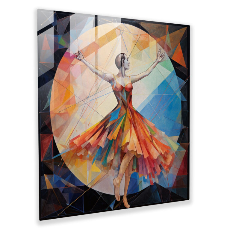 Geometric Ballerina Glass Print - Ballerina, Glass Print, Intricate Shapes, Ballerina