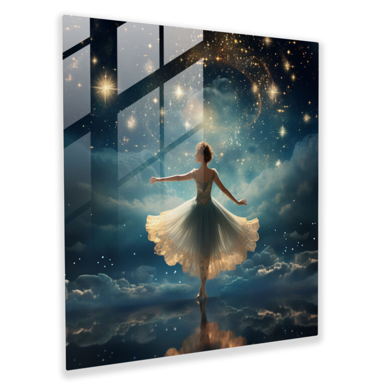 Ballerina Whimsical Glass Print - Ballerina, Glass Wall Art, Modern Art, Glass Print