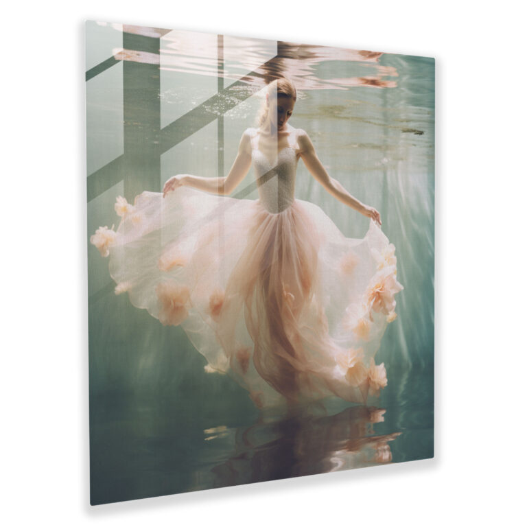 Ballerina Dreamy Glass Print - Ballerina, Grace, Glass Print, Pastel-Colored Photograph