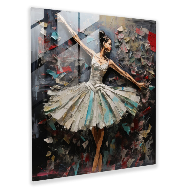 Ballerina Contemporary Collage Glass Print - Ballerina, Home Decoration, Glass Print, Glass Art