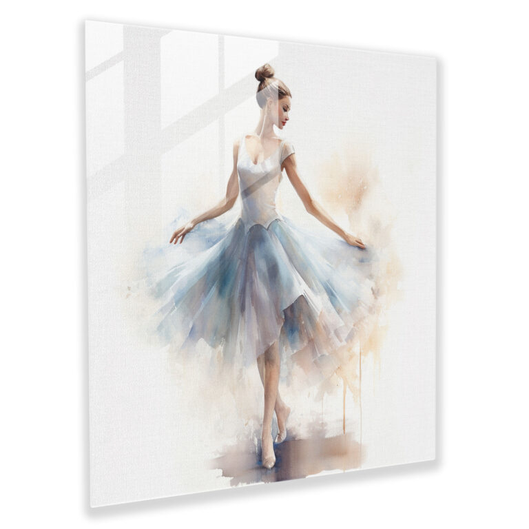 Ballerina Glass Print - Dreamy And Whimsical Wall Art - Ballerina, Modern Art, Whimsical, Home Decoration