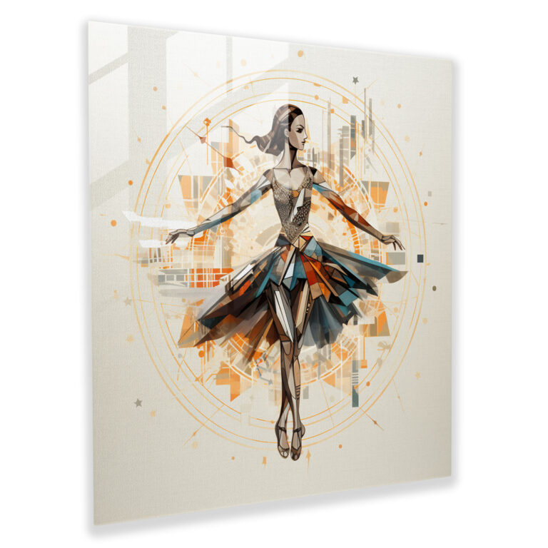 Geometric Ballerina Glass Print - Ballerina, Sophisticated, Illustration, Bold Colors