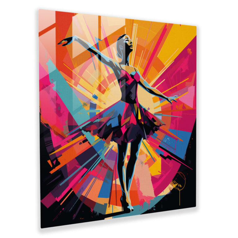 Pop Art Ballerina Glass Print - Ballerina, Wall Decoration, Illustration, Modern Art