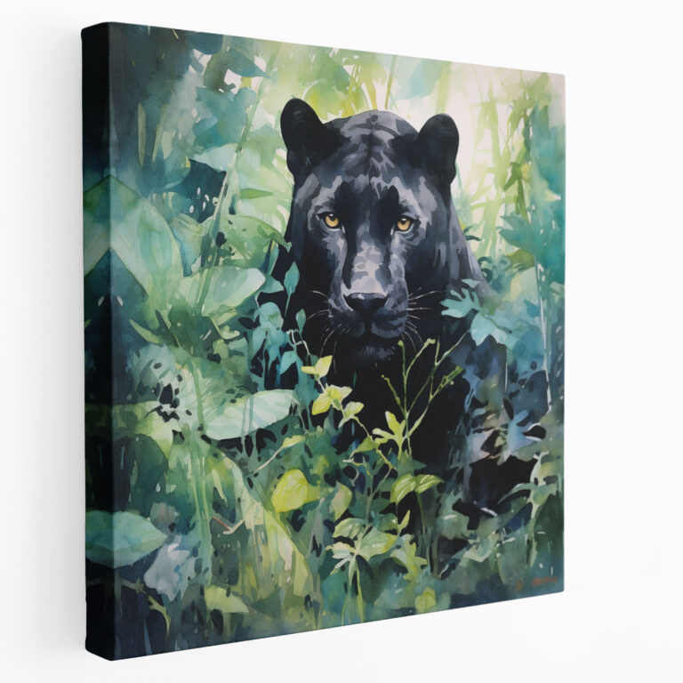Serene Black Panther Wall Art - Black Panther, Serene Panther, Wall Art, Canvas Print