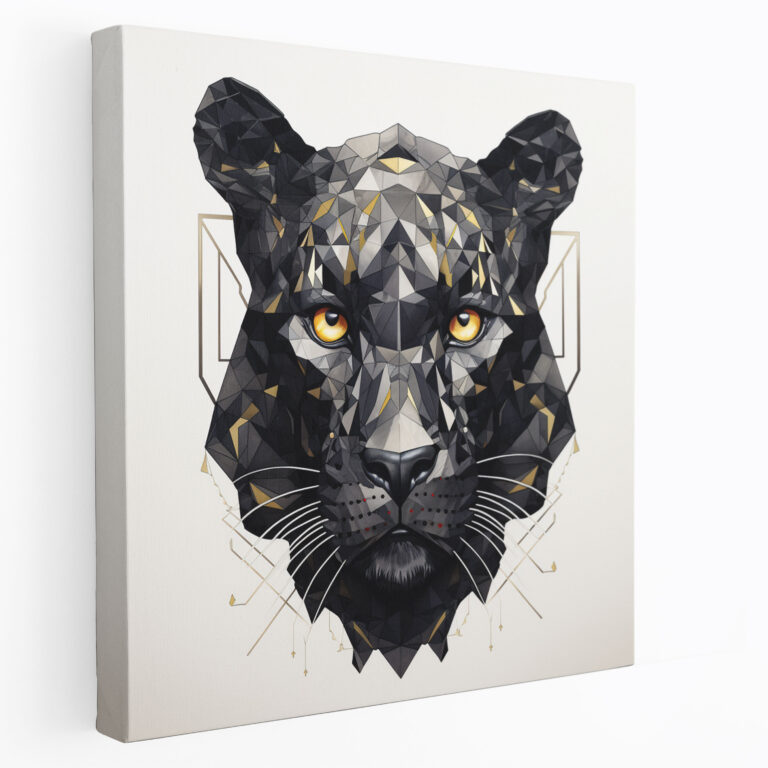 Geometric Black Panther Wall Art - Black Panther, Geometric Design, Wall Art, Various Shapes