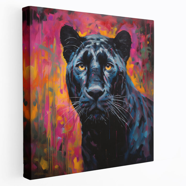 Dreamy Black Panther Canvas Print - Black Panther, Impressionist Painting, Canvas, Wall Decoration