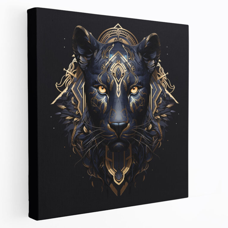 Black Panther Wall Art - Powerful Panther With Tribal Patterns - Black Panther, Powerful Panther, Canvas Wall Art, Canvas