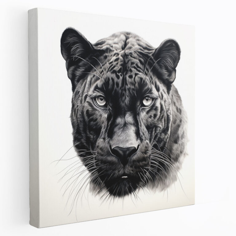 Black Panther Canvas Print - Powerful Panther's Piercing Eyes - Black Panther, Wall Art, Canvas Wall Art, Piercing Eyes