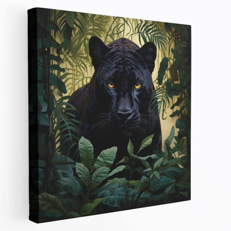 Jungle Black Panther Canvas Print - Black Panther, Canvas, Black Panther, Wall Art