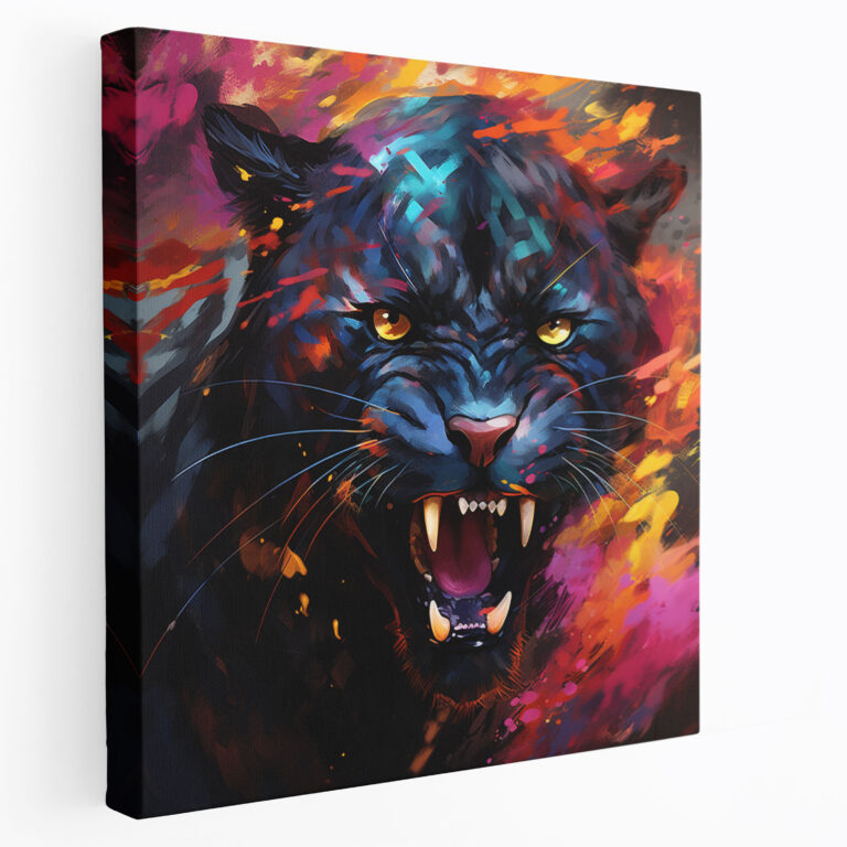 Black Panther Canvas Print - Abstract Digital Art Wall Decoration - Black Panther, Canvas Print, Home Decoration, Wall Art