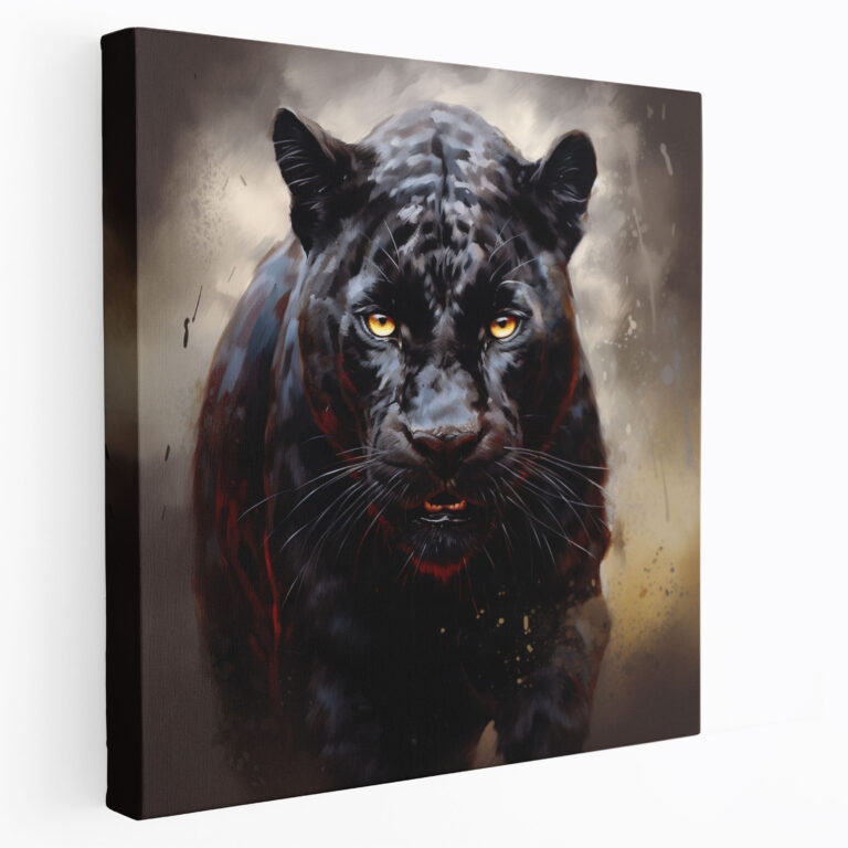 Black Panther Wall Art - Digital Portrait Painting Canvas Print - Black Panther, Canvas Wall Art, Canvas Print, Confidence