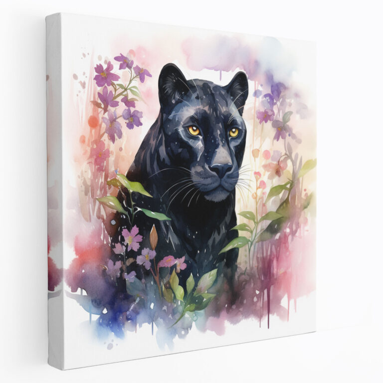 Black Panther Canvas Print - Dreamy Watercolor Wall Art - Black Panther, Canvas Print, Canvas, Home Decoration