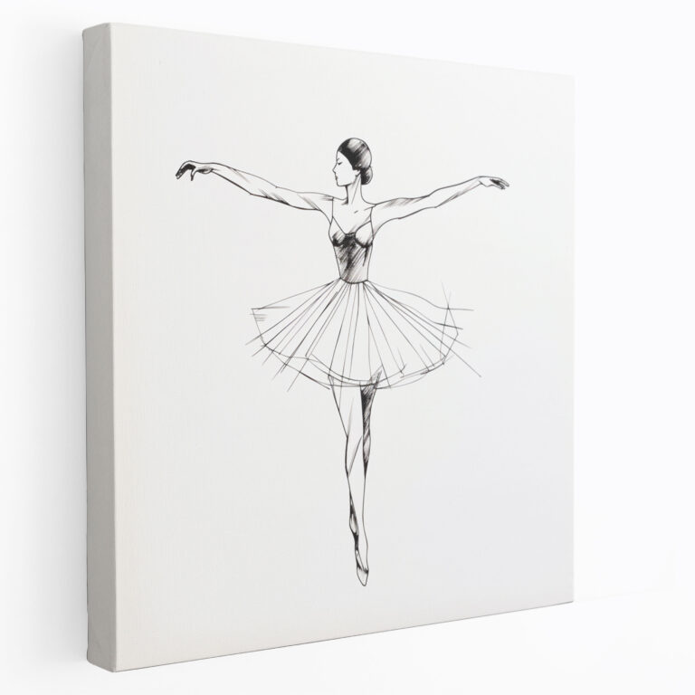 Minimalist Ballerina Canvas Print - Ballerina, Canvas Wall Art, Canvas, Graceful Pose