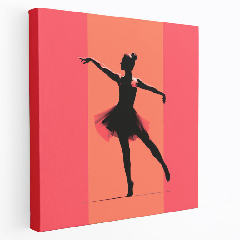 Ballerina Minimalist Silhouette Canvas Print - Ballerina, Minimalist, Home Decoration, Canvas Wall Art