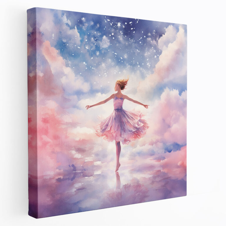 Ballerina Dreamy Sky Canvas Print - Ballerina, Canvas Wall Art, Home Decoration, Canvas Print