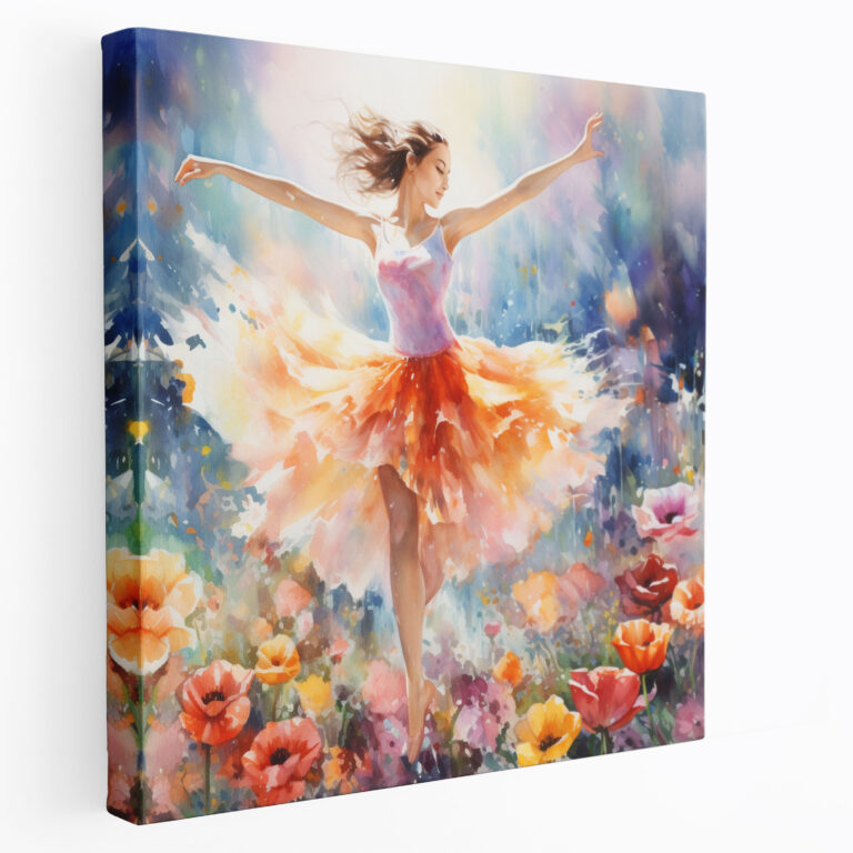Vibrant Ballerina Canvas Print - Ballerina, Canvas Wall Art, Wall Decoration, Canvas