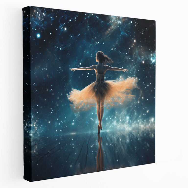 Magical Ballerina Canvas Print - Ballerina, Magical Illustration, Sparkling Constellations, Wall Art