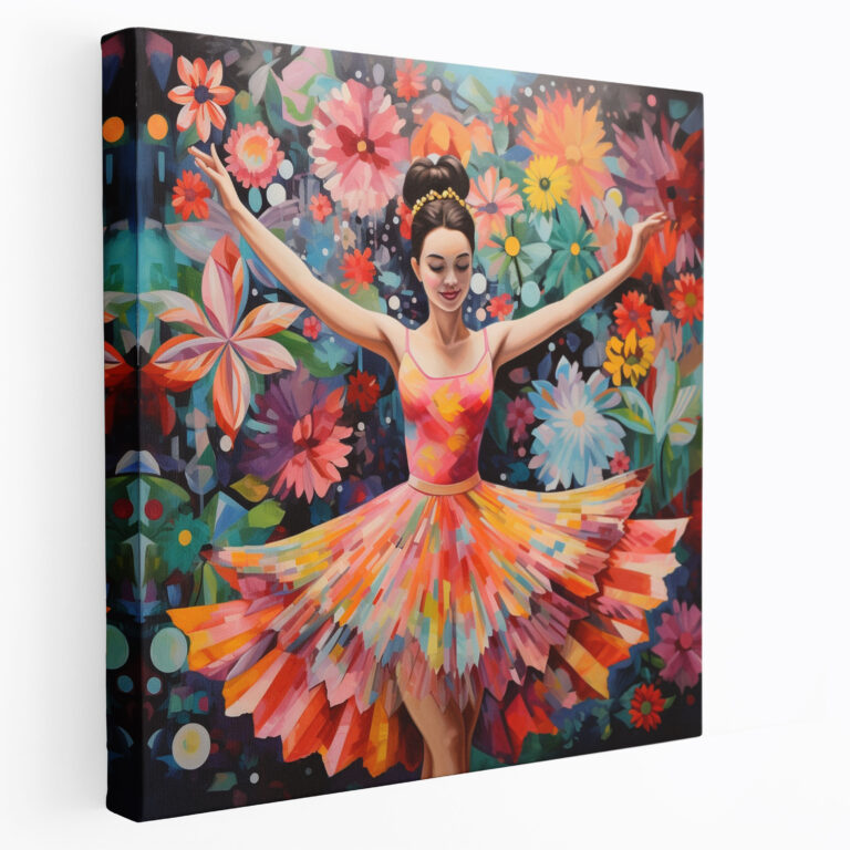 Whimsical Ballerina Canvas Print - Ballerina, Canvas Print, Floral Patterns, Wall Art
