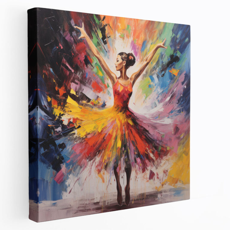 Abstract Ballerina Canvas Print - Ballerina, Vibrant Colors, Home Decoration, Expressionist
