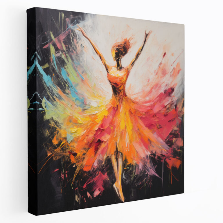 Abstract Expressionist Ballerina Canvas Print - Ballerina, Dynamic, Energy, Vibrant