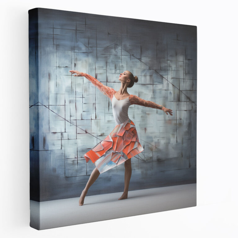 Contemporary Dance Ballerina Canvas Print - Ballerina, Modern Dance, Abstract Backdrop, Wall Decoration
