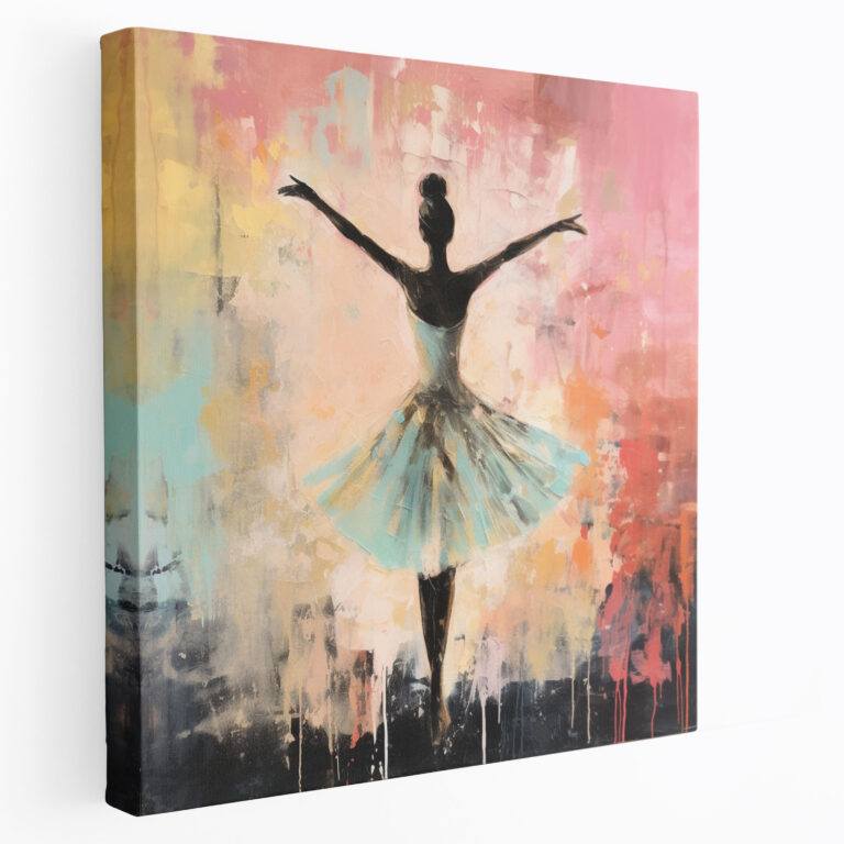 Pastel Elegance Ballerina Canvas Print - Ballerina, Canvas Wall Art, Home Decoration, Mixed Media