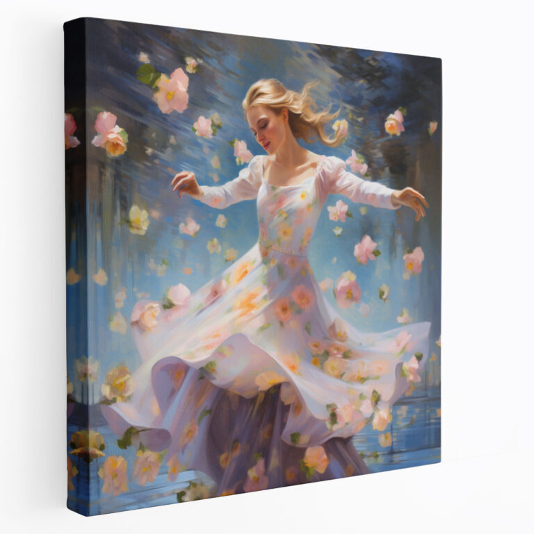 Enchanted Blossoms Ballerina Canvas Print - Ballerina, Ballerina, Canvas Wall Art, Wall Decoration