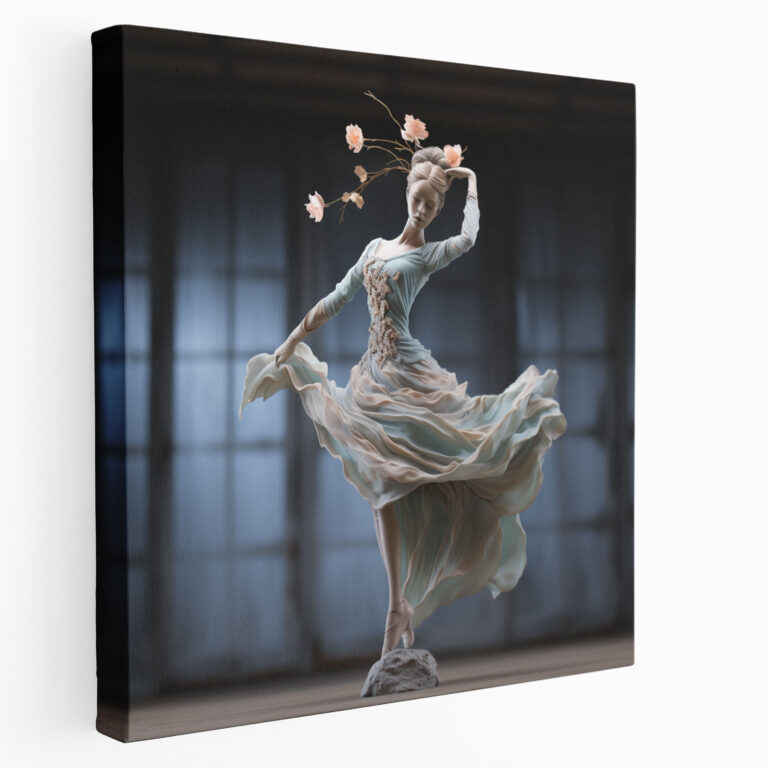 Elegant Pose Ballerina Realistic Canvas Print - Ballerina, Wall Decoration, Canvas Wall Art, Canvas