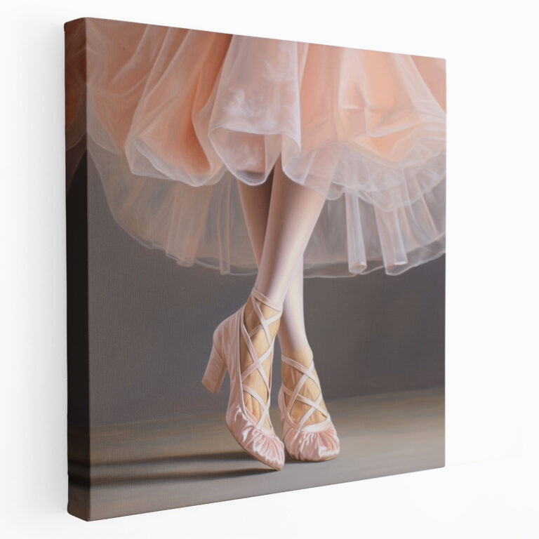 Pointe Shoes Close-Up Photorealistic Canvas Print - Ballerina, Wall Decoration, Canvas Print, Wall Art