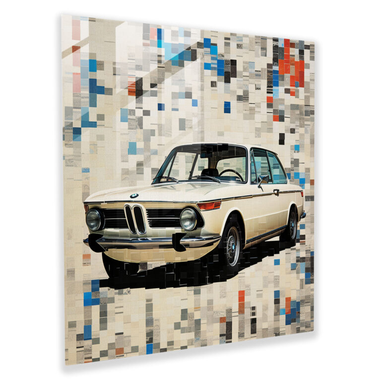 Bmw Glass Print - Vintage Collage - Bmw, Home Decoration, Modern Art, Vintage Bmw Advertisements