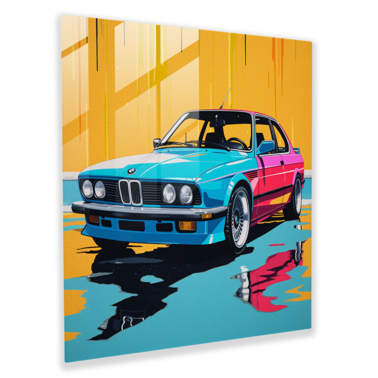 Bmw Pop Art Glass Print - Bmw, Home Decoration, Glass Print, Bmw
