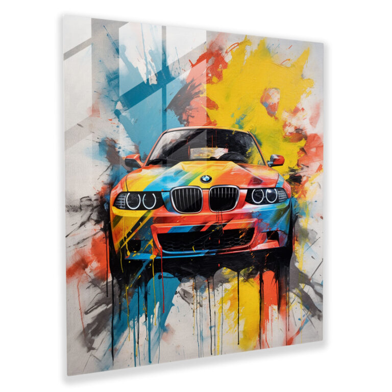 Bmw Logo Glass Print - Bmw, Home Decoration, Glass Wall Art, Bmw