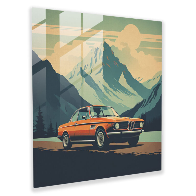 Retro Bmw Glass Print - Bmw, Retro, Bmw, Home Decoration