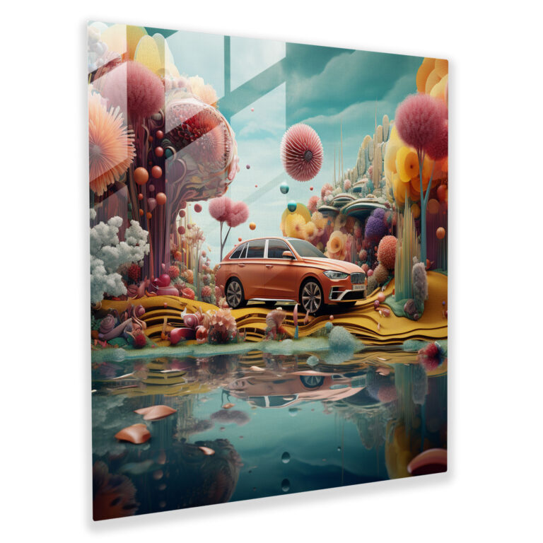 Surreal Bmw Glass Print - Bmw, Surreal, Wall Decoration, Glass Wall Art