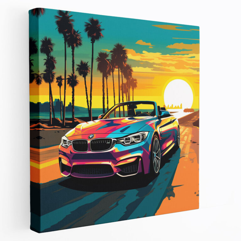 Bmw Beachfront Canvas Print - Bmw, Wall Decoration, Bmw Convertible, Beachfront