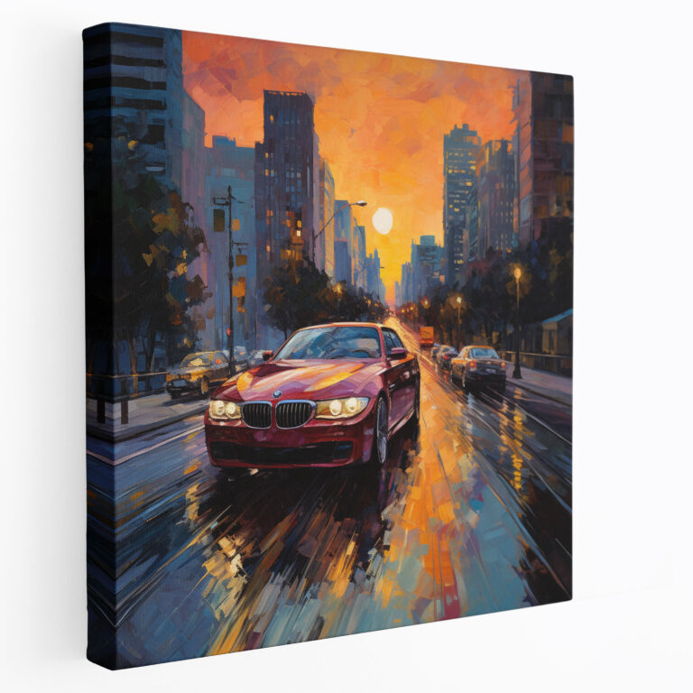 Cityscape Bmw Canvas Print - Bmw, Canvas Wall Art, Cityscape, Canvas