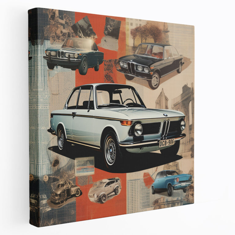 Vintage Bmw Advertisements Canvas Print - Bmw, Collage, Advertisements, Bmw