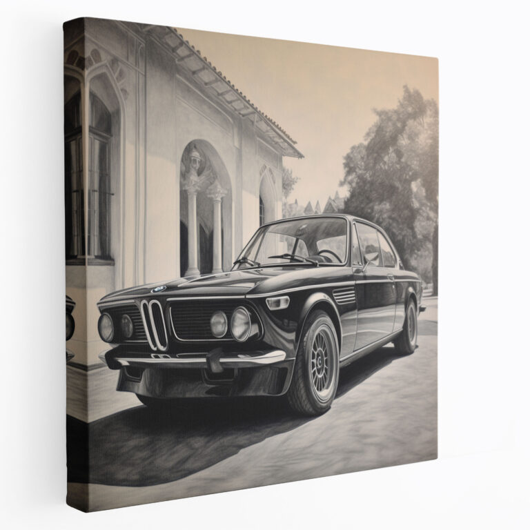 Charcoal Sketch Bmw Canvas Print - Bmw, Canvas Print, Bmw, Realistic Charcoal Sketch
