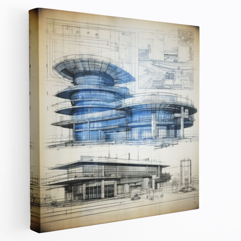 Bmw Headquarters Blueprint Wall Decoration - Bmw, Bmw, Wall Decoration, Wall Art