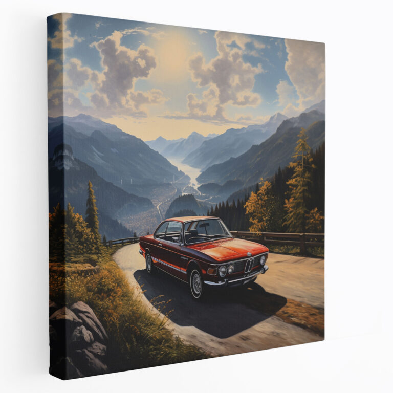 Bmw Mountain Landscape Wall Art - Bmw, Landscape, Canvas Print, Bmw Car