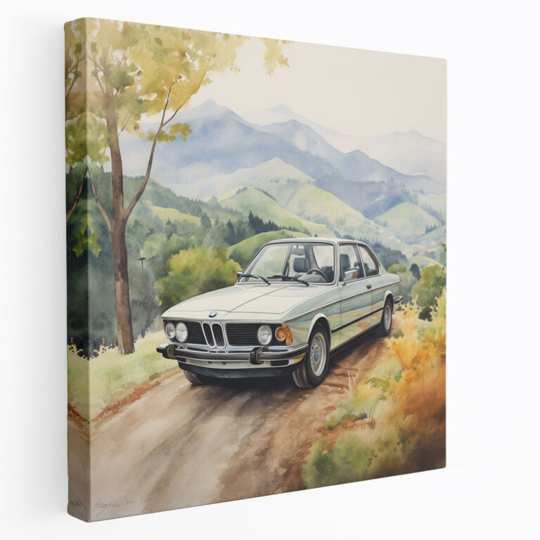 Bmw Dreamy Watercolor Canvas Print - Bmw, Scenic Nature, Bmw, Home Decoration