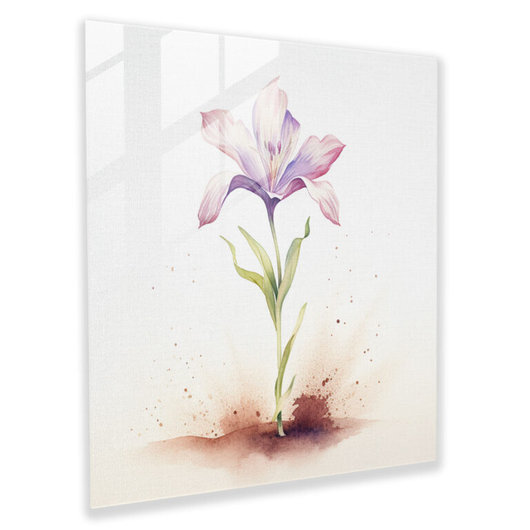 Born Watercolor Glass Print - Born, Beginning Of Life, Glass Art, Home Decoration
