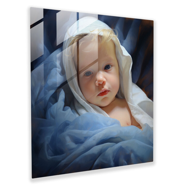 Born Oil Painting Glass Print - Born, Tranquility, Glass Art, Born Oil Painting Glass Print