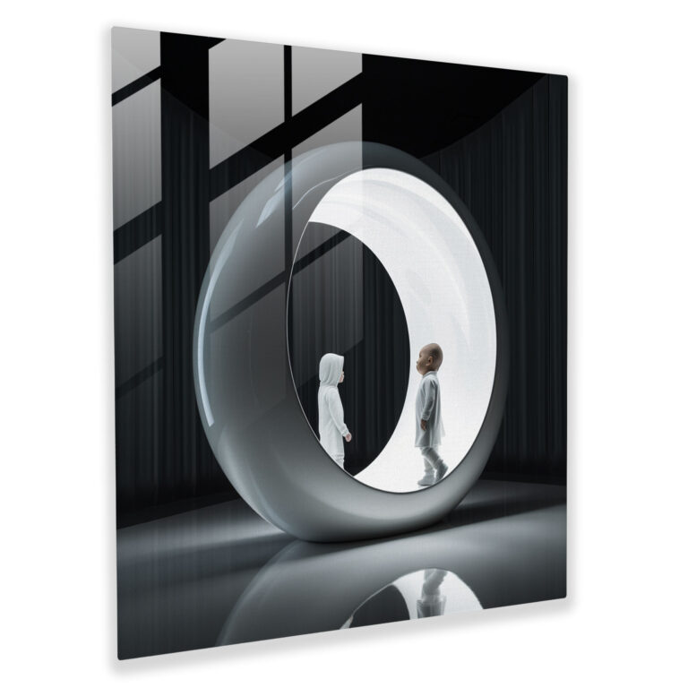 Entering Born Glass Print - Born, Baby Enters The World, Wall Decoration, Glass Art