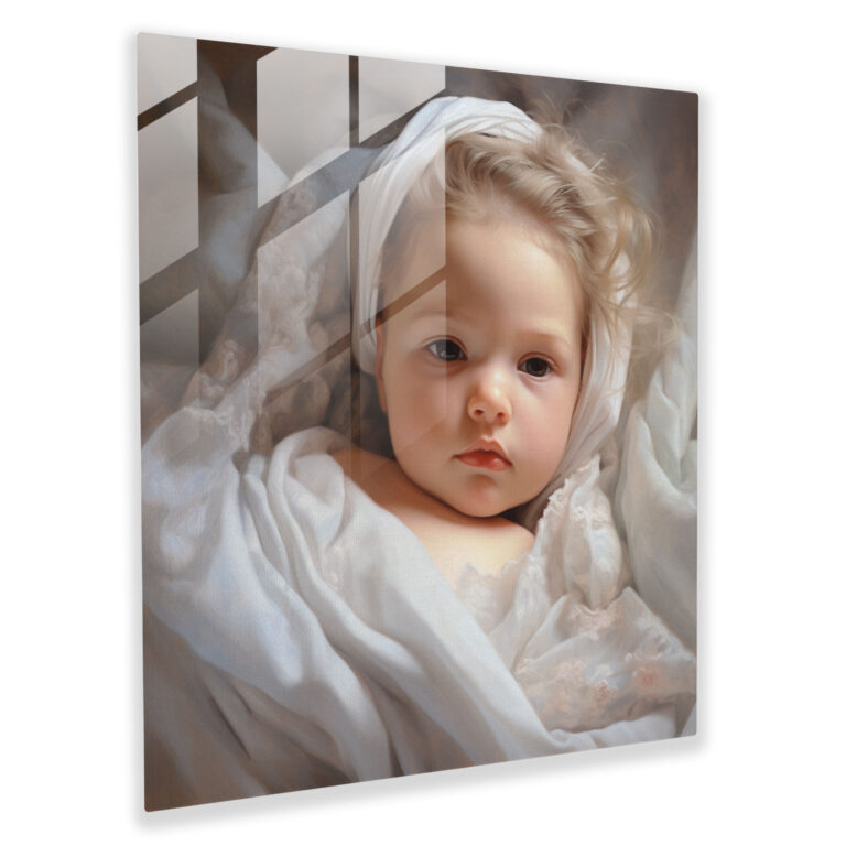 Innocent Born Glass Print - Born, Modern Art, Home Decoration, Born