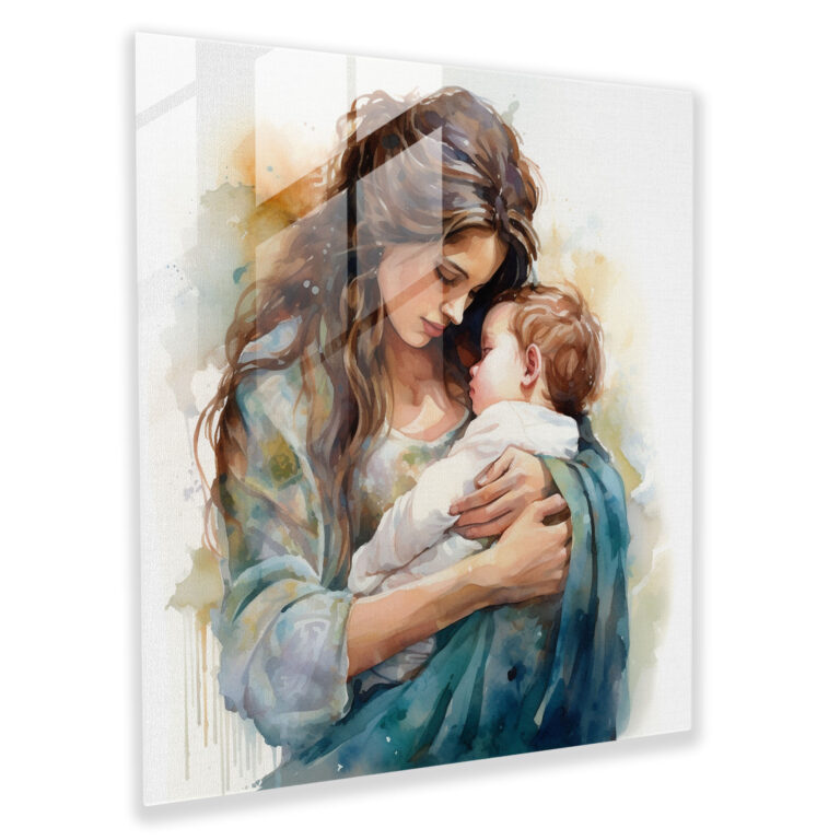 Born Watercolor Glass Print - Born, Watercolor Painting, Glass Print, Glass Art
