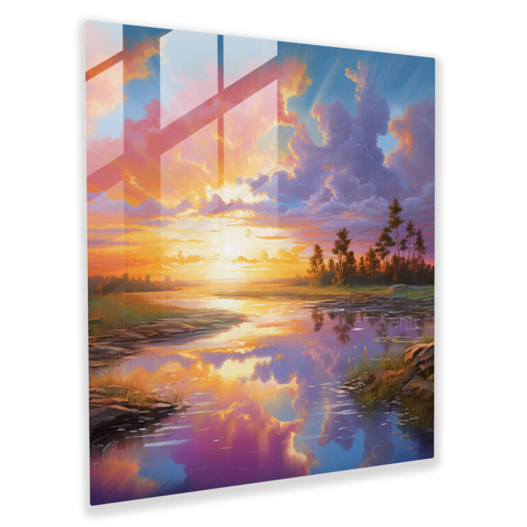 Born Sunrise Glass Print - Born, Home Decoration, Glass Wall Art, Modern Art