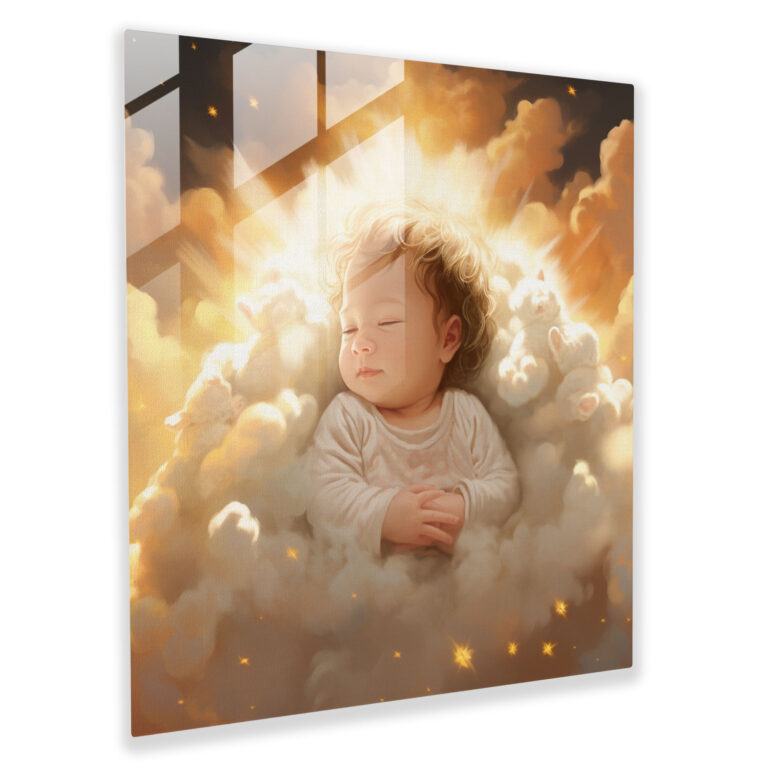 New Beginnings - Digital Illustration Glass Print - Born, Glass Art, Sunlight, Home Decoration