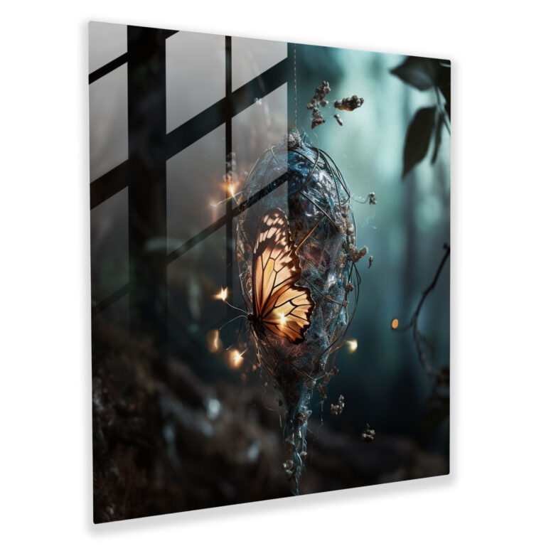 Metamorphosis Magic - Surreal Glass Print - Born, Modern Art, Born, Home Decoration